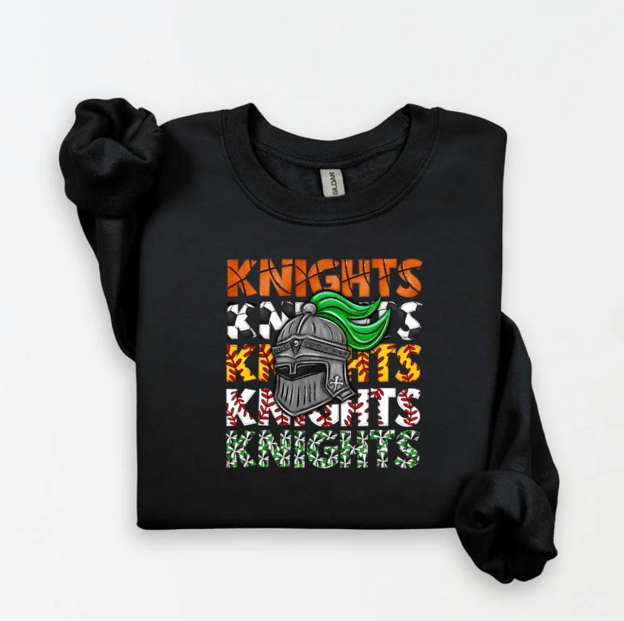 Knights sports with Cheer Poms