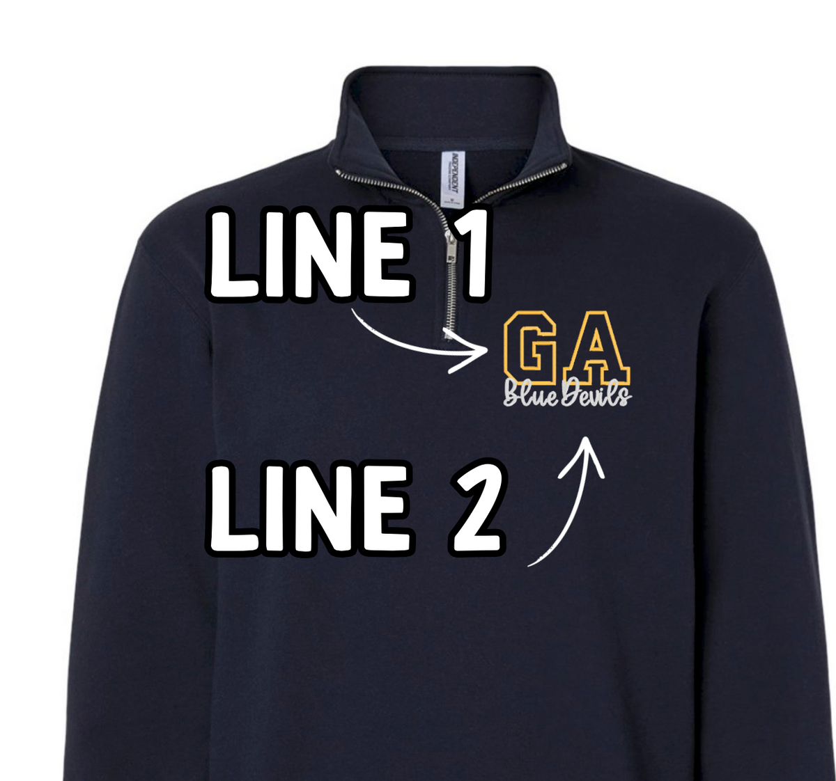 Left Chest Custom  Designed 2 Thread Colors